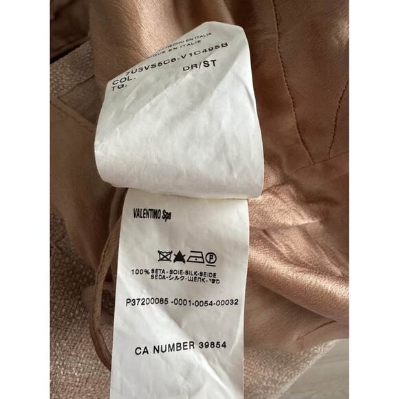 Valentino Women’s Size 8 Ruffle Pleated Wool Silk Neutral Dress - Picture 9 of 9